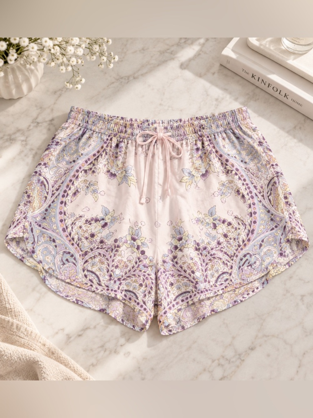 H&M Lavender Floral Paisley Sleep Shorts XS